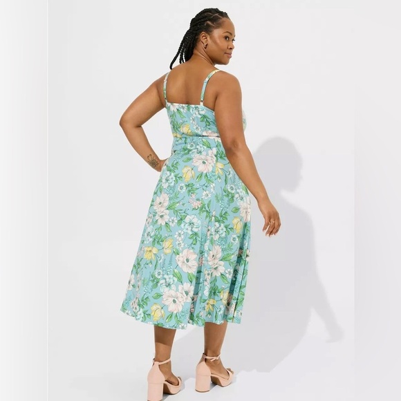 Torrid Tea Length Stretch Challis pocket Trapeze Dress 1 NWT - Picture 3 of 8